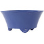 Round blue bonsai pot by Seifu - 145 x 145 x 70 mm