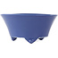 Round blue bonsai pot by Seifu - 145 x 145 x 70 mm