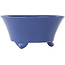 Round blue bonsai pot by Seifu - 145 x 145 x 70 mm