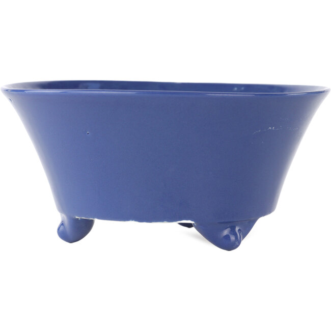 Runder blauer Bonsai-Topf von Seifu - 145 x 145 x 70 mm