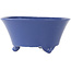 Round blue bonsai pot by Seifu - 145 x 145 x 70 mm