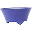 Round blue bonsai pot by Seifu - 145 x 145 x 70 mm