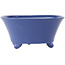 Round blue bonsai pot by Seifu - 145 x 145 x 70 mm