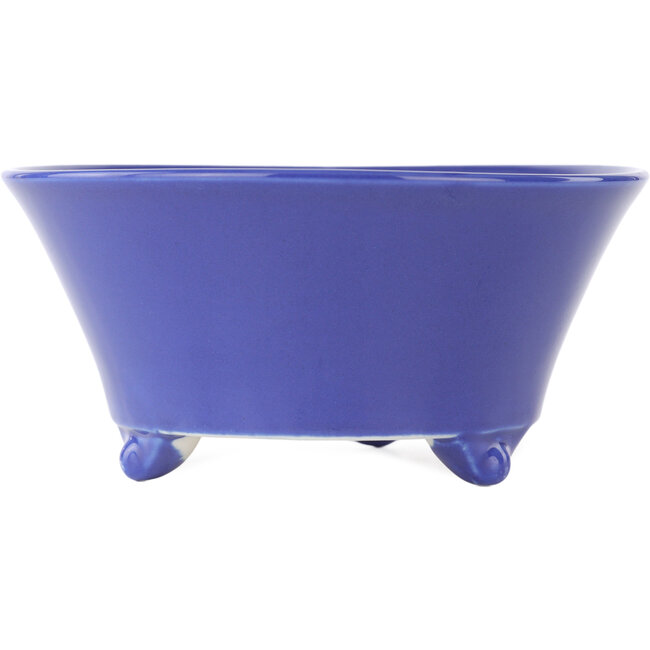 Round blue bonsai pot by Seifu - 145 x 145 x 70 mm