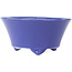 Round blue bonsai pot by Seifu - 145 x 145 x 70 mm