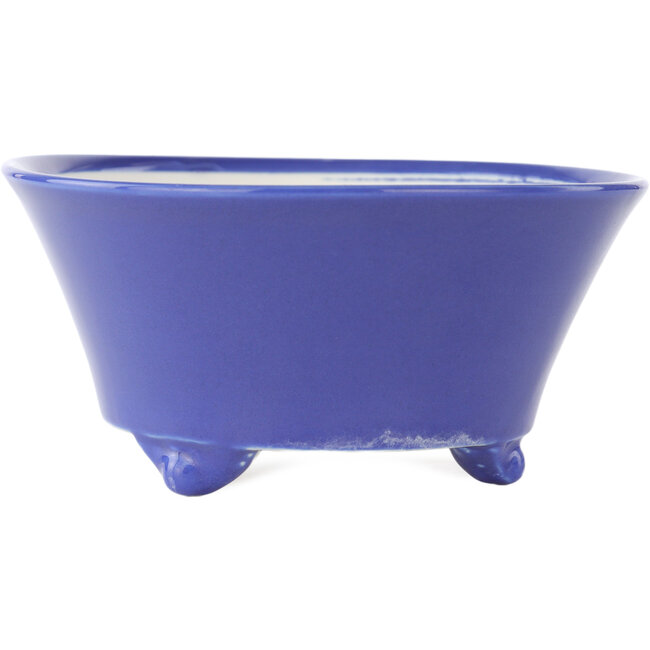 Round blue bonsai pot by Seifu - 145 x 145 x 70 mm