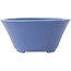 Round blue bonsai pot by Seifu - 145 x 145 x 70 mm