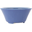 Round blue bonsai pot by Seifu - 145 x 145 x 70 mm