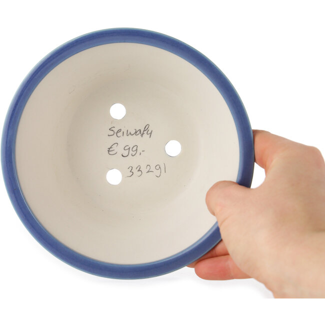 Vaso bonsai rotondo blu di Seifu - 145 x 145 x 70 mm