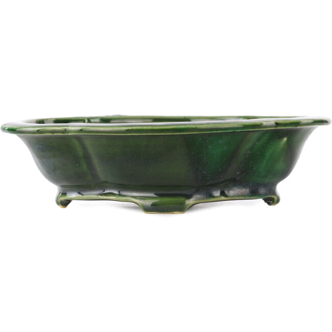 Mokko green bonsai pot by Seizan - 180 x 155 x 50 mm