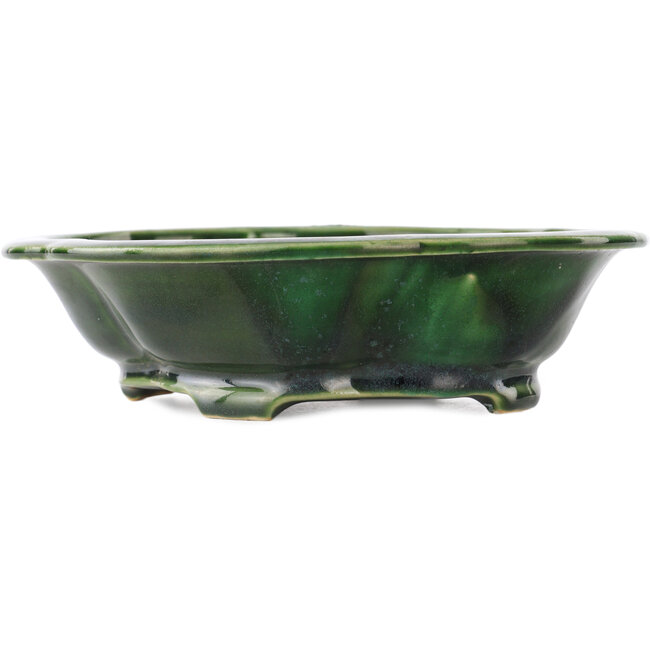 Mokko green bonsai pot by Seizan - 180 x 155 x 50 mm