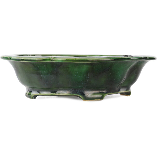 Pot à bonsaï vert Mokko de Seizan - 180 x 155 x 50 mm