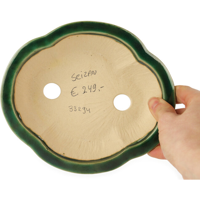 Mokko grüner Bonsaitopf von Seizan - 180 x 155 x 50 mm