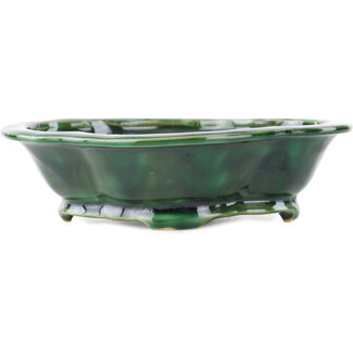 Seizan 180 mm mokko groene bonsai pot van Seizan, Japan