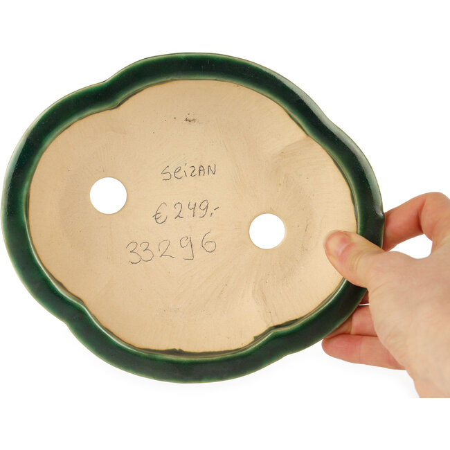 Mokko grüner Bonsaitopf von Seizan - 180 x 155 x 50 mm