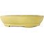 Oval yellow bonsai pot by Hattori - 220 x 165 x 55 mm