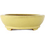 Oval yellow bonsai pot by Hattori - 220 x 165 x 55 mm