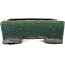 Rectangular green bonsai pot by Koyou - 155 x 115 x 40 mm