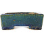 Pot à bonsaï rectangulaire vert de Koyou - 155 x 115 x 40 mm