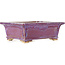 Rectangular purple bonsai pot by Keiun Fukuda - 158 x 135 x 60 mm