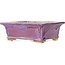 Rectangular purple bonsai pot by Keiun Fukuda - 158 x 135 x 60 mm