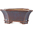 Vaso bonsai rettangolare blu e rosso di Eime Yozan - 185 x 155 x 65 mm