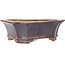 Vaso bonsai rettangolare blu e rosso di Eime Yozan - 185 x 155 x 65 mm