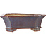 Maceta rectangular para bonsái en azul y rojo de Eime Yozan - 185 x 155 x 65 mm