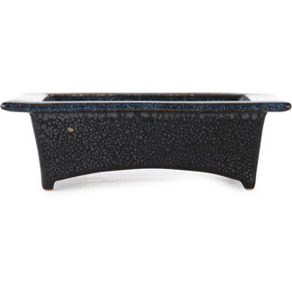 Fuka 150 mm rectangular black and blue bonsai pot by Fuka, Japan