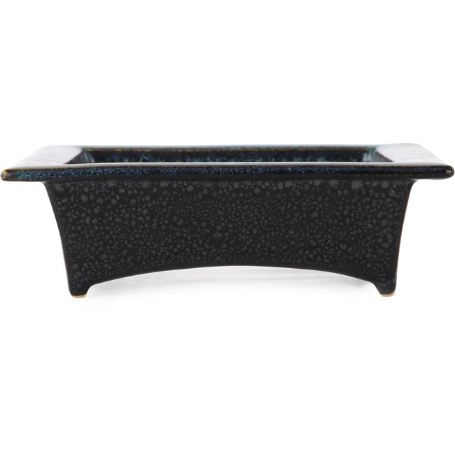 Rechthoekige zwart-blauwe bonsaipot van Fuka - 150 x 105 x 45 mm