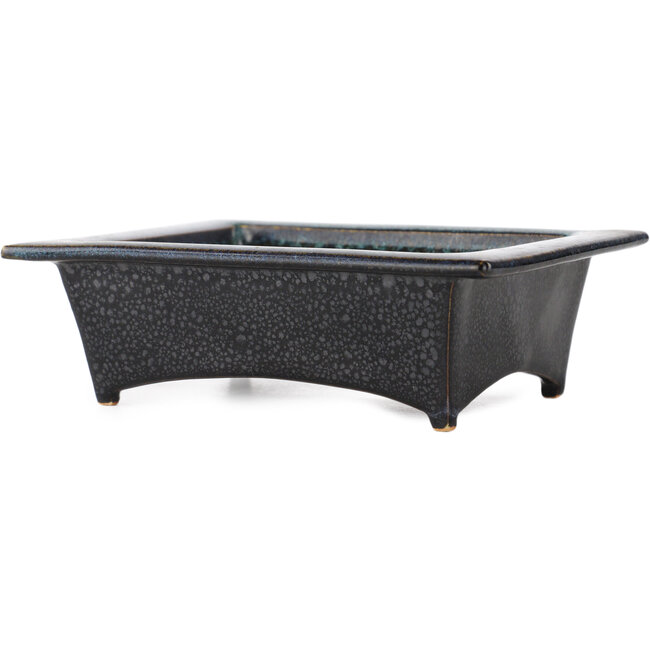 Rechthoekige zwart-blauwe bonsaipot van Fuka - 150 x 105 x 45 mm