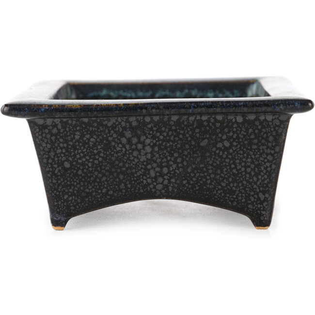 Rechteckiger schwarz-blauer Bonsai-Topf von Fuka - 150 x 105 x 45 mm