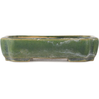 Kohshunosai 120 mm rectangular green bonsai pot by Kohshunosai, China