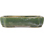 Rectangular green bonsai pot by Kohshunosai - 120 x 95 x 30 mm