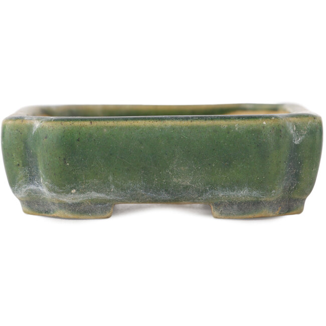 Maceta rectangular verde para bonsái de Kohshunosai - 120 x 95 x 30 mm