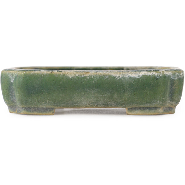 Maceta rectangular verde para bonsái de Kohshunosai - 120 x 95 x 30 mm