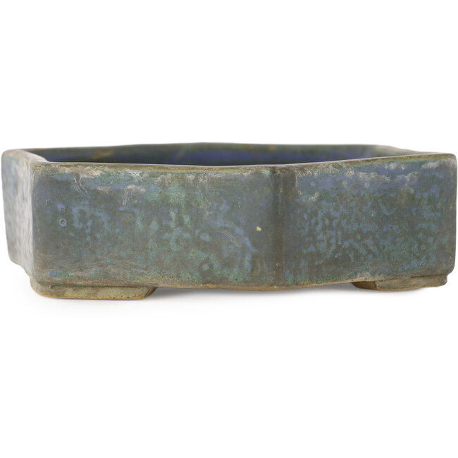 Pot à bonsaï hexagonal bleu - 115 x 115 x 35 mm