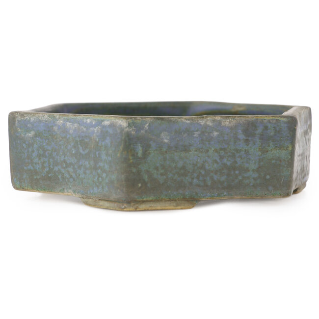Zeshoekige blauwe bonsaipot - 115 x 115 x 35 mm