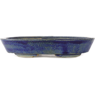 Unknown 170 mm oval blue pot from Japan