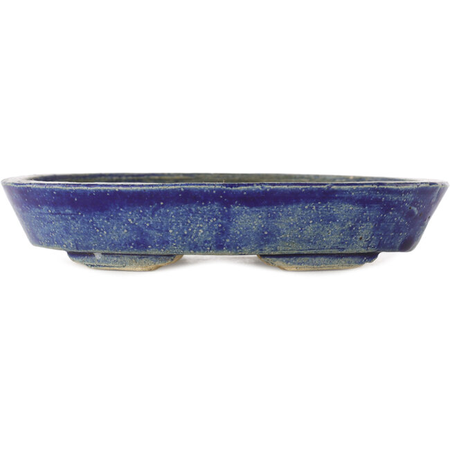Oval blue bonsai pot - 170 x 130 x 30 mm