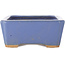 Maceta rectangular azul para bonsái de Hattori - 160 x 115 x 50 mm