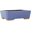 Rectangular blue bonsai pot by Hattori - 160 x 115 x 50 mm