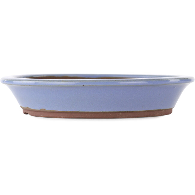 Round blue bonsai pot by Yamaaki - 195 x 195 x 40 mm