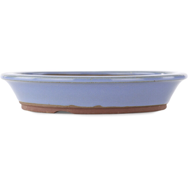 Round blue bonsai pot by Yamaaki - 195 x 195 x 40 mm
