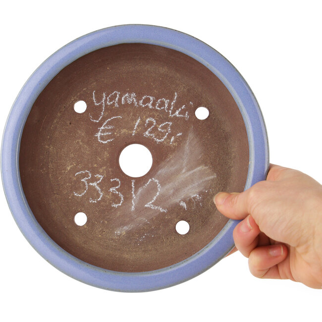 Maceta redonda azul para bonsái de Yamaaki - 195 x 195 x 40 mm