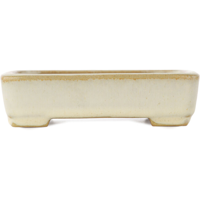 Rectangular white bonsai pot by Yamafusa - 135 x 110 x 35 mm