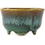 Pot à bonsaï rond vert et marron de Fuka - 80 x 80 x 48 mm