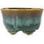 Pot à bonsaï rond vert et marron de Fuka - 80 x 80 x 48 mm