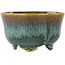Pot à bonsaï rond vert et marron de Fuka - 80 x 80 x 48 mm