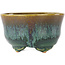 Pot à bonsaï rond vert et marron de Fuka - 80 x 80 x 48 mm